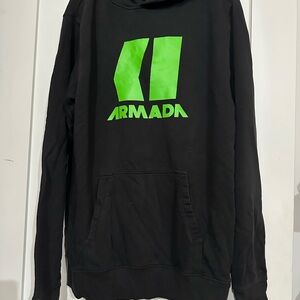 Armada Men’s Black Hoodie with Green Logo XL